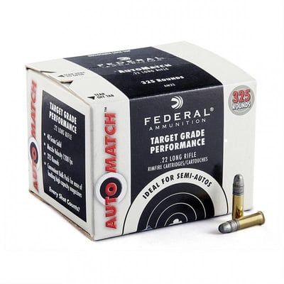 325 rounds Federal Ammunition Auto Match 40 Grain .22LR Ammo - $21.84 (Buyer’s Club price shown - all club orders over $49 ship FREE)