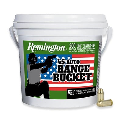 Remington Range Bucket 45 ACP 230gr FMJ Brass 200 Rounds - $79.99