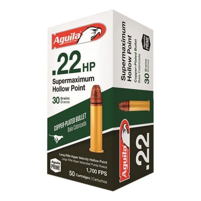 Aguila Supermaximum .22 LR CPHP 30 Grain 50 Rounds - $7.12 (Buyer’s Club price shown - all club orders over $49 ship FREE)