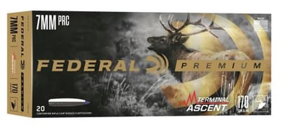 IN STOCK READY TO SHIP Federal 7mm PRC Ammunition P7PRCTA3 170 gr Terminal Ascent FAST SHIPPING-NO SALES TAX NO CC FEES 20 Rounds - $54.95 