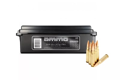 Ammo Inc. .308 Winchester 147 Grain Full Metal Jacket Rifle Ammo - 120 round ammo can - $99.99 (FREE Shipping over $50)