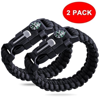 2PCS PACK Multifunctional Paracord Bracelet Outdoor Survival Kit - $7.99 + Free S/H over $49 (Free S/H over $25)