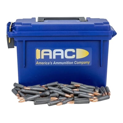AAC "Soviet Arms" 7.62x39mm 122 Grain FMJ Ammo 250rd With AAC Blue 30 Cal Ammo Can - $129.99