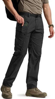 CQR Men's Quick Dry Tactical Pants, Water Resistant Outdoor Pants, Lightweight Stretch Cargo Work Hiking Pants, Runyon Cargo Pants Black - $42.28 + FREE Shipping