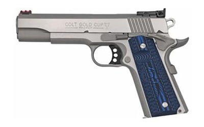 COLT Gold Cup Lite 9mm 5" Stainless 8rd G10 Blue Grip - $1126.99 (Free S/H on Firearms)