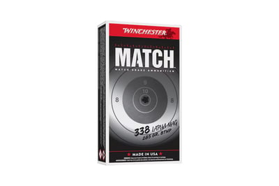Winchester Match 338 Lapua Magnum 285 Grain Hollow Point Boat Tail Rifle Ammo - 200 round case - S338LM2 - $559.95 (FREE Shipping over $50)