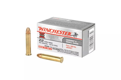 Winchester Super-X X22M 22 WMR 40 Grain Full Metal Jacket Rimfire Ammo - 50 rounds - $14.99 (FREE Shipping over $50)