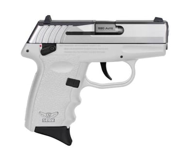 SCCY CPX-3 .380 ACP, 3.10" Barrel White Finish Frame, Stainless Steel, No Manual Thumb Safety, 10rd - $238.99