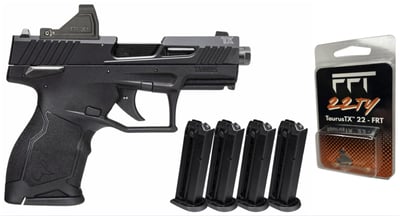 Taurus TX22 Compact 22 LR 3.5" Threaded, 5x 13rd Mags w/ RFX11 Green Dot w/ Freedom Fingers Forced Reset Trigger - $448.88 