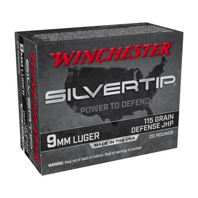 Winchester 9MM 115gr Silver Tip HP, 20rd Ammunition - W9MMST - $17.63