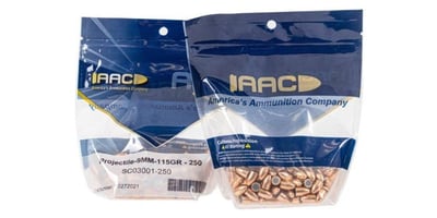 AAC 9mm 115gr 500/ct Projectiles - $54.99 + Free Shipping