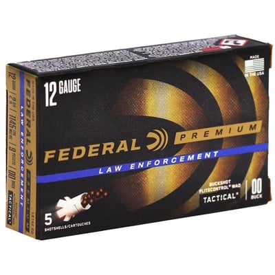 Federal LE 2.75" 00 Buckshot 9 Pellet 12 Gauge Ammunition 5 Rounds - $4.99 