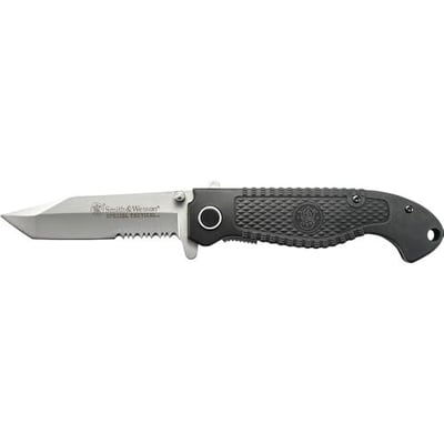 Smith & Wesson Special Tactical CKTAC 8.1in High Carbon S.S. Folding Knife with a 3.5in Tanto Point Blade and ABS Handle for Outdoor, Survival and EDC - $10 + FREE Shipping