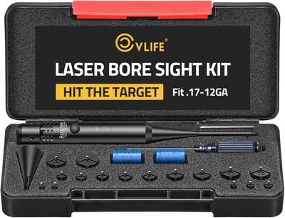CVLIFE Bore Sight Kit fit 0.17 to 12GA Calibers Red/Green Laser - $14.94 w/code "CQMLRU6U" + FREE Shipping