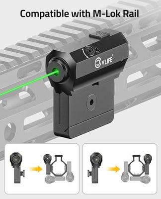 CVLIFE Red/Green Laser Compatible with M-Lok and Picatinny Rail Mount Magnetic Rechargeable - $23.99 w/code "IUBAR3ZJ" + FREE Shipping