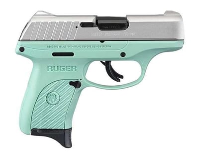 Ruger EC9s 9mm 3.12" 7+1 Turquoise Frame Aluminum Cerakote Slide Turquoise Polymer Grip - $249.03