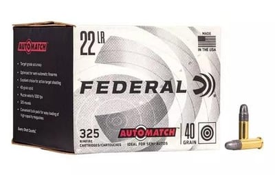 Federal AutoMatch 22 Long Rifle Rimfire Ammunition 325 Round Box - $20.99 