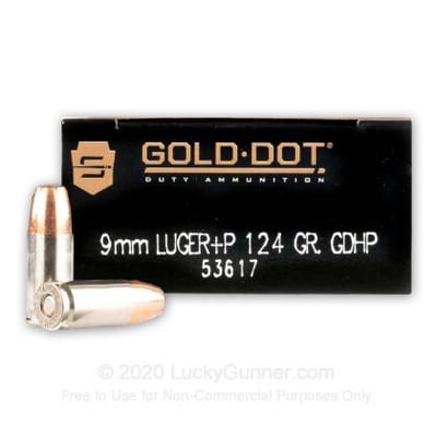 Speer Gold Dot 9mm Luger +P 124 Grain JHP 1000 Rounds - $599 