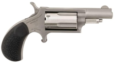 NAA 22MGRCHSS Mini-Revolver Carry Combo with Holster 22 Mag 5rd 1.63" Stainless Steel Black Rubber Grip - $253.79 