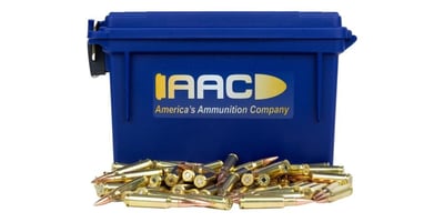 AAC 308 Winchester Ammo 150 Grain FMJ-BT 200rd With AAC Blue 30 Cal Ammo Can - $149.99