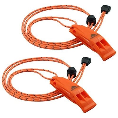 LuxoGear Emergency Whistles with Lanyard Loud Blast 2 Pack - $7.99 (Free S/H over $25)