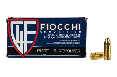 Fiocchi 9mm 124gr FMJ 50 Rnd - $15.48