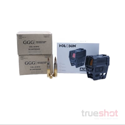 Bundle Deal: Holosun AEMS Red Dot Rifle Sight and 200 Rounds of GGG 5.56 - $444.99