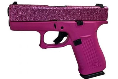 Glock 43X 3.41" 9mm 10Rd Pistol with Pink Glitter Crush Finish - $649.99 