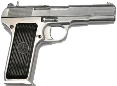 Zastava Arms M57 Chrome Yugoslavian/Serbian 4.6" 7.62x25mm Tokarev 9rd Pistol - $339.99 