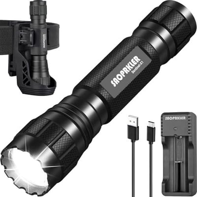 SAOPRKLER Tactical Flashlights High Lumen-Police 1200 LM Flashlight with Holster for Duty Belt,Single Mode LED Flashlight for Camping/Law Enforcement-Sentinel-X1 - $23.99 + FREE Shipping