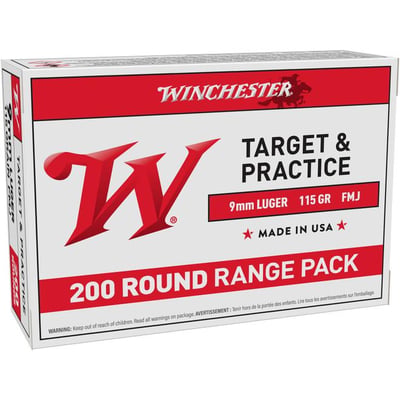 Winchester USA9W 9mm 115 GR FMJ 200 Rounds - $41.99 