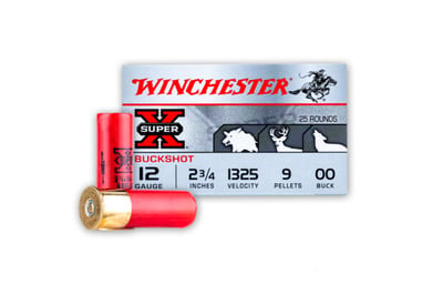 Winchester Super-X 12 Gauge 2-3/4" 00 Buckshot Value Pack - 250 Shell Case - XB00VP25B - $169.99  ($8.99 Flat Rate Shipping)