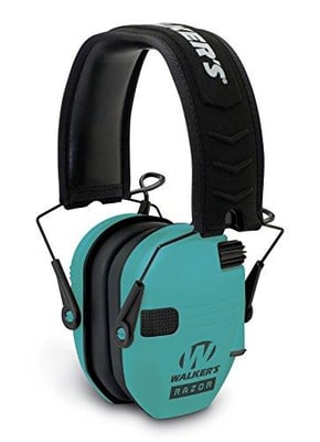 Walker's Razor Slim GWP-RSEM-LTL Electronic Muff Light Teal, 2 'AAA' Batteries - $29.34 + FREE Shipping