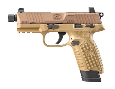 FN 502 Tactical .22 LR Pistol, Flat Dark Earth - 66-101006 - $429.99