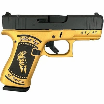 Glock 43X MOS 3.39" 9mm 10rd Pistol, Trump Victory Golden Age - $469.99 