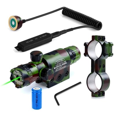 Lirisy Green Laser Sight, Camo Design 532nm Adjusted Hunting Rifle Green Dot Sight Laser Tactical Rail / Scope Barrel - $15.99 (Free S/H over $25)