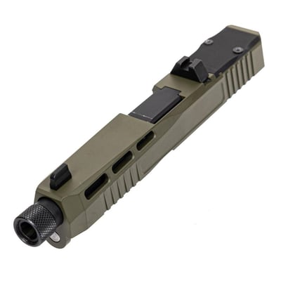 PSA Dagger Complete SW2 RMR Slide Assembly With Threaded Barrel, Extreme Carry Cut, & Ameriglo Lower 1/3 Co-Witness Sights, Sniper Green - $189.99