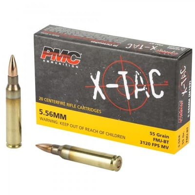 PMC X-Tac 5.56x45mm Ammo 55gr FMJBT 20 Rounds - $9.49 