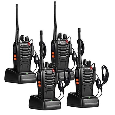 pxton Walkie Talkies with Earpieces Long Range16 Channel Rechargeable Li-ion Two Way Charger (4 Pack) - $37.99 + FREE Shipping