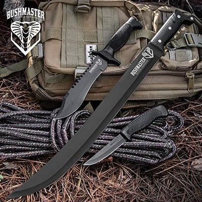 Survivor Squad Set - 3 Fixed Blade Knives: Skinner Bowie Machete - $45.99 (Free S/H over $25)