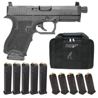 PSA Dagger Compact 9mm RMR Threaded Barrel & SHDS Pistol w/ 10 PMAG 27rd/15rd Magazines & PSA Pistol Bag - $399.99