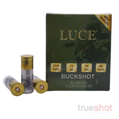 LUCE 12 Gauge #00 Buck Shot 2.75" 9 Pellet 300 Rnds 1365 FPS - $159.99 
