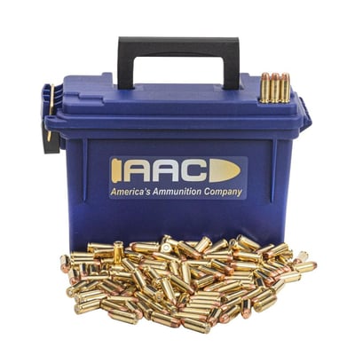 AAC 10mm Auto Ammo 180 Grain FMJ 250rd With AAC Blue 30 Cal Ammo Can - $114.99 