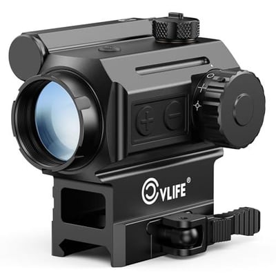 38% off CVLIFE 1X25mm Auto-Brightness Red/Green Dot Sight, Multi-Reticle Motion Awake Quick Detach Scope, 6 MOA Dot & 43 MOA Circle with Flip Up Covers Optics for Picatinny, IPX7 Waterproof & Fogproof w/code 6H7NAL7K + FREE Shipping