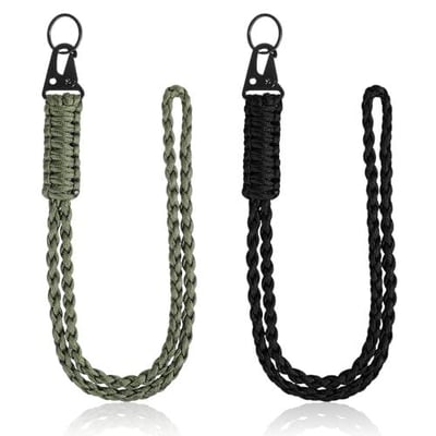 2PCS Heavy Duty Paracord Lanyard, Premium Whistles Wrist Strap Braided Strap Lanyard Keychain Necklace Keychains Parachute Rope for Outdoor Activities - $3.78 + FREE Shipping