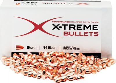 (9mm .355 In Stock) X-Treme Bullets Copper Plated Pistol Bullets from $44.99 (Free Shipping over $50)