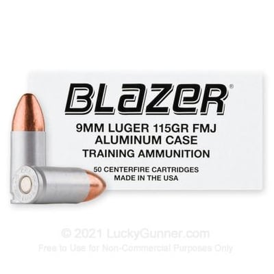 Blazer Aluminum 9mm 115 Grain FMJ 1000 Rounds - $330