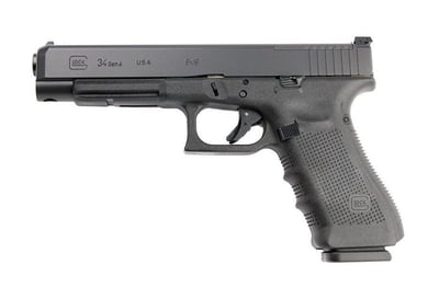 Glock LE Trade In G34 Gen4 5.31" 9mm (3) 17rd Pistol W/ Night Sights, Black - $399.99 