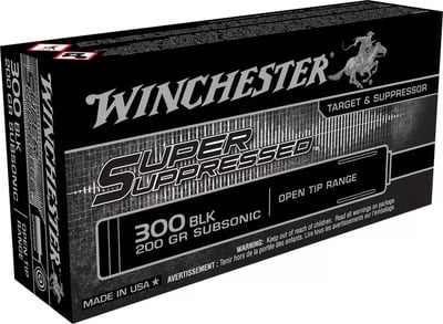WINCHESTER AMMO Super Suppressed 300 Blackout 200Gr 1060fps - 200rd Case - $127.99 (FREE Shipping on Firearms)