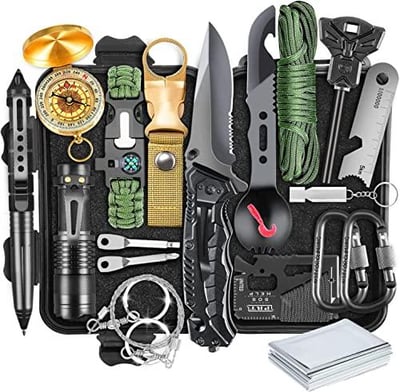 Survival Kit, Gifts for Men Dad Husband, Emergency Survival Gear and Equipment 19 in 1, Fishing Hunting Birthday for Men, Camping Accessories, Cool Gadget, Camping Essentials - $23.99 + FREE Shipping